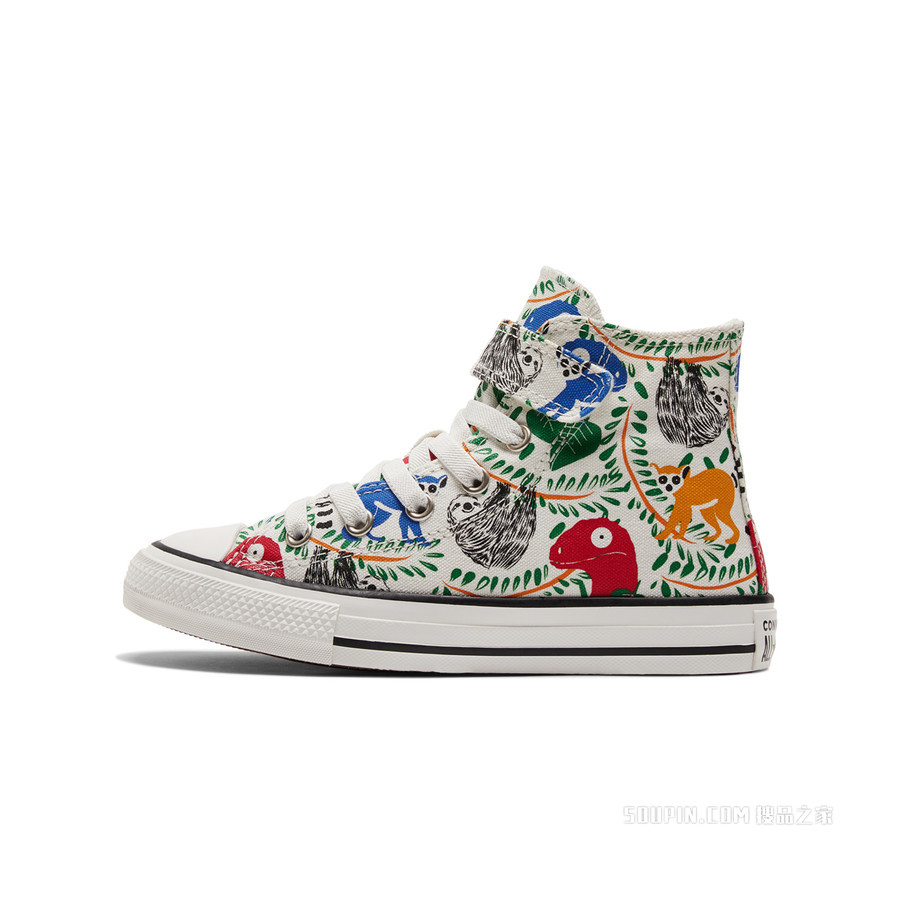 【小童】All Star 1V魔术贴印花童鞋 中性 白色