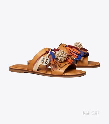 Miller 流苏拖鞋 焦糖色/多色