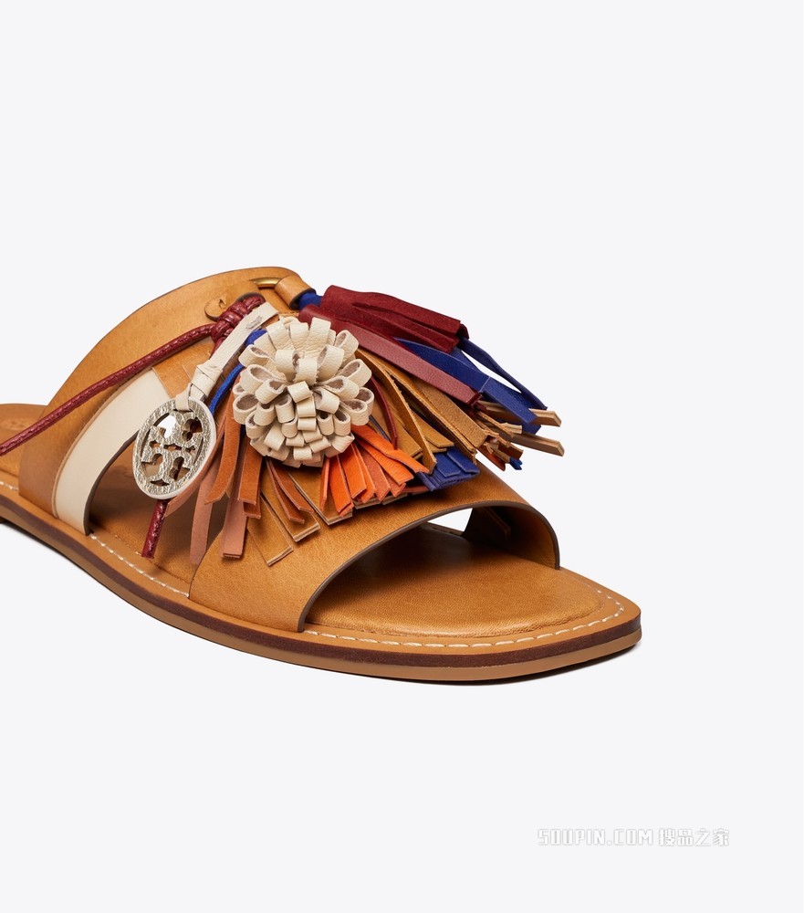 Miller 流苏拖鞋 焦糖色/多色