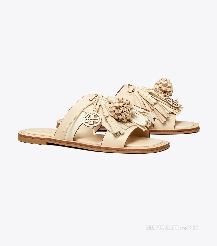 Miller 流苏拖鞋 奶油白