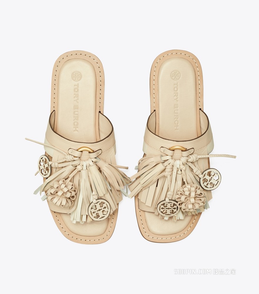 Miller 流苏拖鞋 奶油白