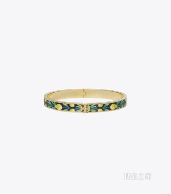Kira 印花珐琅手镯 Tory 金/石榴树缎带