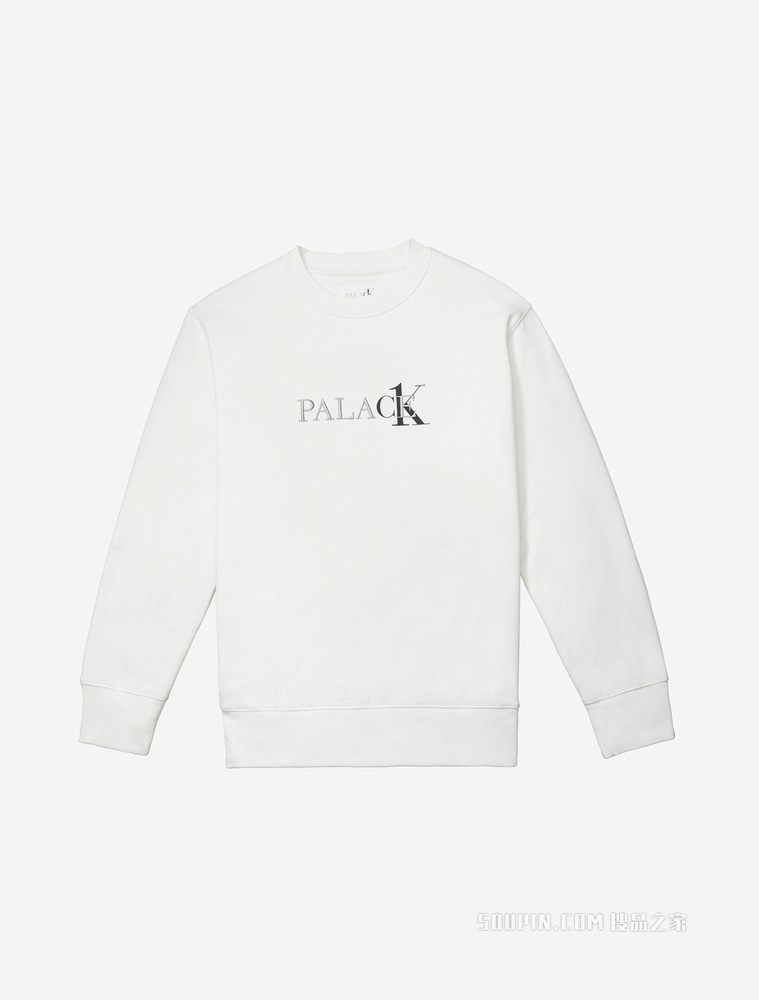 【Palace联名】Calvin Klein 男女款重磅纯棉磨绒刺绣圆领卫衣40314UC
