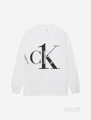 【Palace联名】Calvin Klein 男女同款圆领纯棉烫印LOGO长袖T恤40316UC