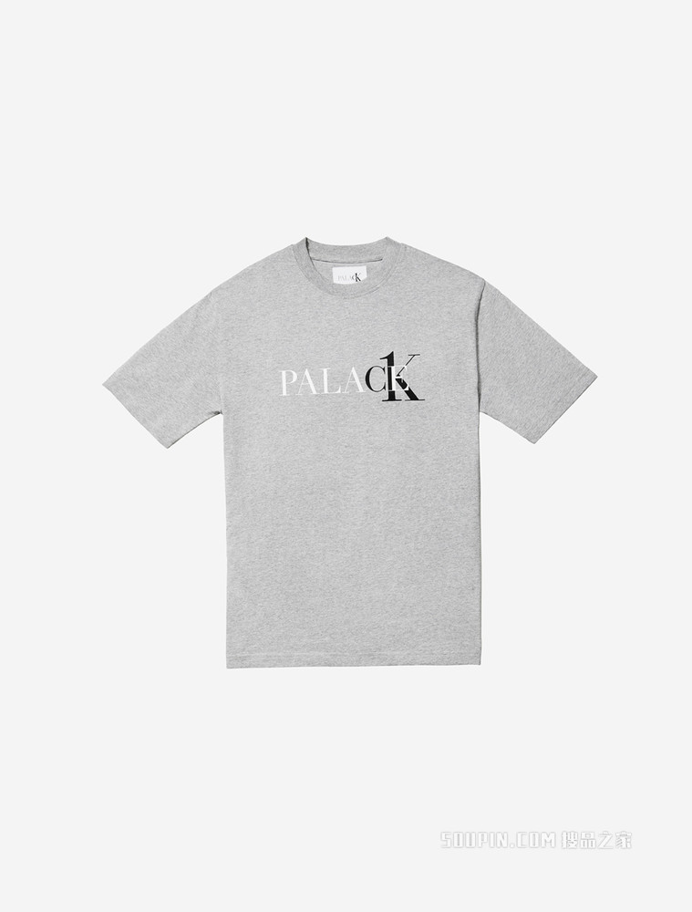 【Palace联名】Calvin Klein 男女同款圆领纯棉烫印LOGO短袖T恤40317UC