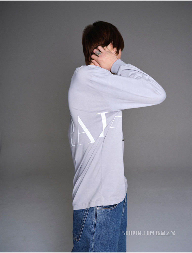 【Palace联名】Calvin Klein 男女同款圆领纯棉烫印LOGO长袖T恤40316UC