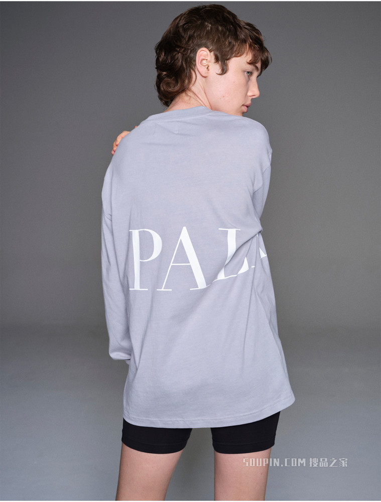 【Palace联名】Calvin Klein 男女同款圆领纯棉烫印LOGO长袖T恤40316UC