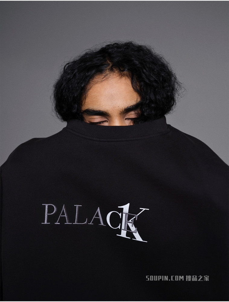 【Palace联名】Calvin Klein 男女款重磅纯棉磨绒刺绣圆领卫衣40314UC