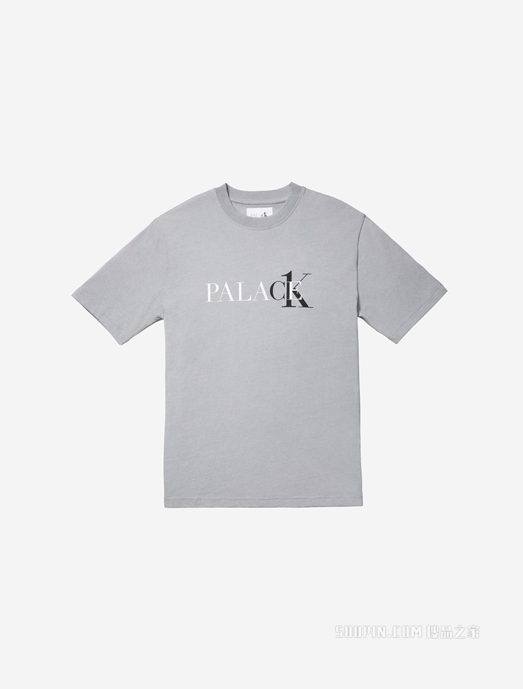 【Palace联名】Calvin Klein 男女同款圆领纯棉烫印LOGO短袖T恤40317UC