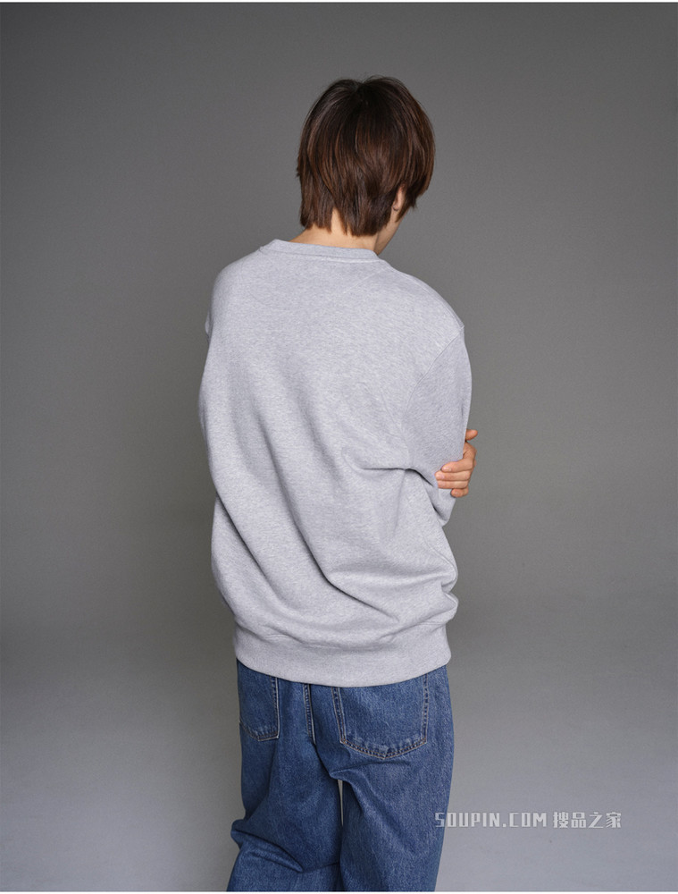 【Palace联名】Calvin Klein 男女款重磅纯棉磨绒刺绣圆领卫衣40314UC