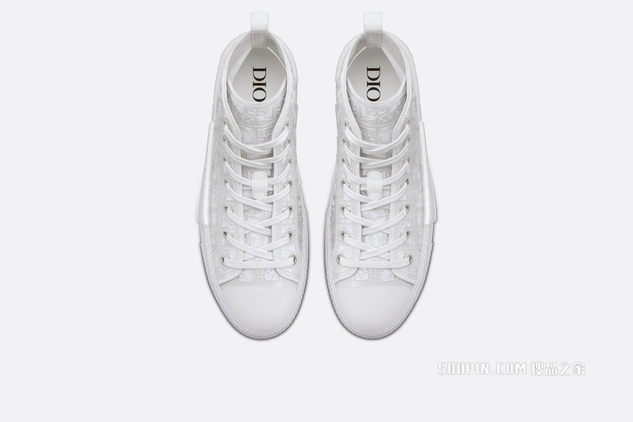 B23 高帮运动鞋 透明帆布白色凸起效果 Oblique 印花