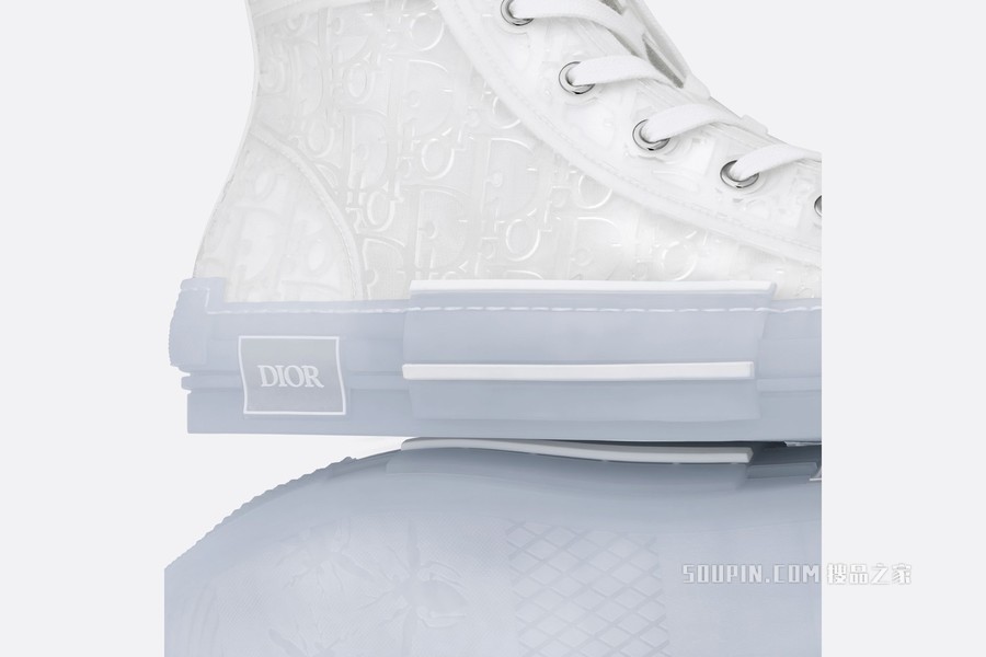 B23 高帮运动鞋 透明帆布白色凸起效果 Oblique 印花