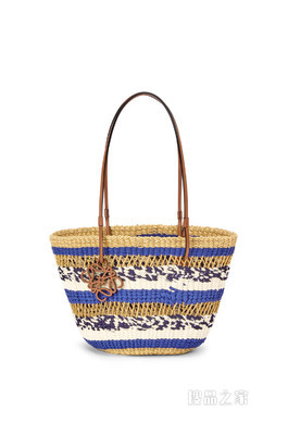 大象草和牛皮革 Basket Tote 手袋