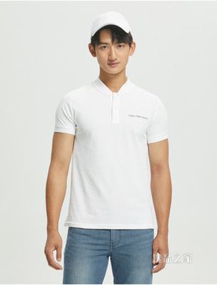 Calvin Klein 22春夏新品新款男士棒球领交叠刺绣LOGO短袖POLO衫J320628