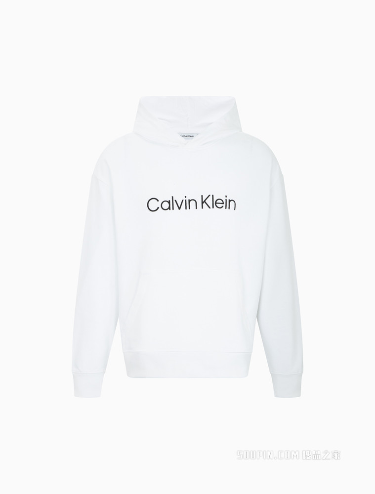 Calvin Klein 22春夏新品男士时尚纯棉连帽简约刺绣LOGO套头卫衣40HM231