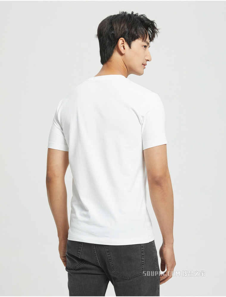Calvin Klein 22春季新品新款男士休闲圆领简约撞色叠印LOGO短袖T恤J320568