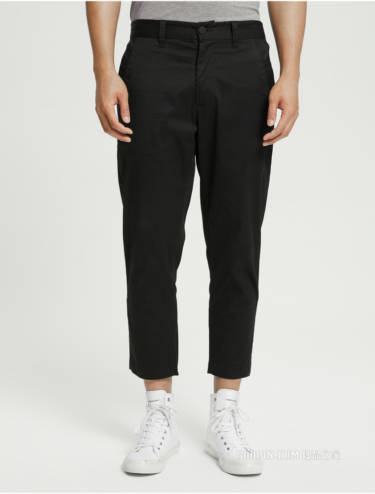Calvin Klein 22春季新品新款男士纽扣拉链同大身色刺绣休闲裤J320950