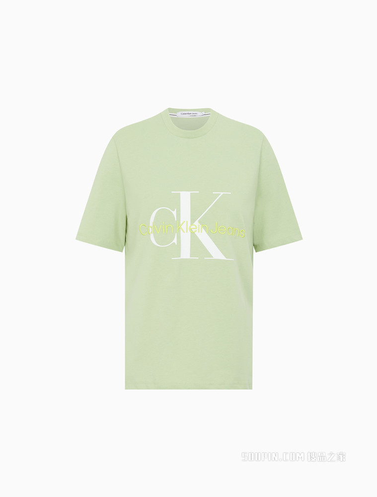 Calvin Klein 22春季新品新款女士舒适简约纯棉醒目LOGO短袖T恤J218885