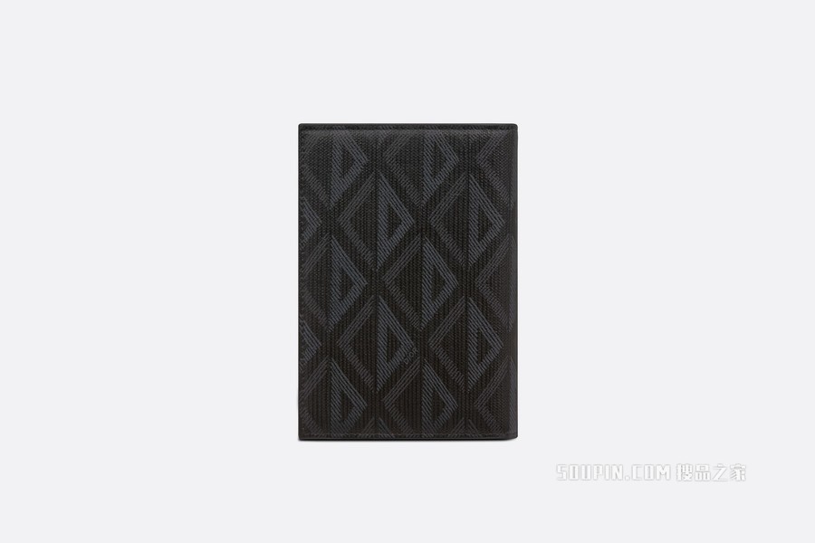 护照套 黑色帆布 CD Diamond 图案