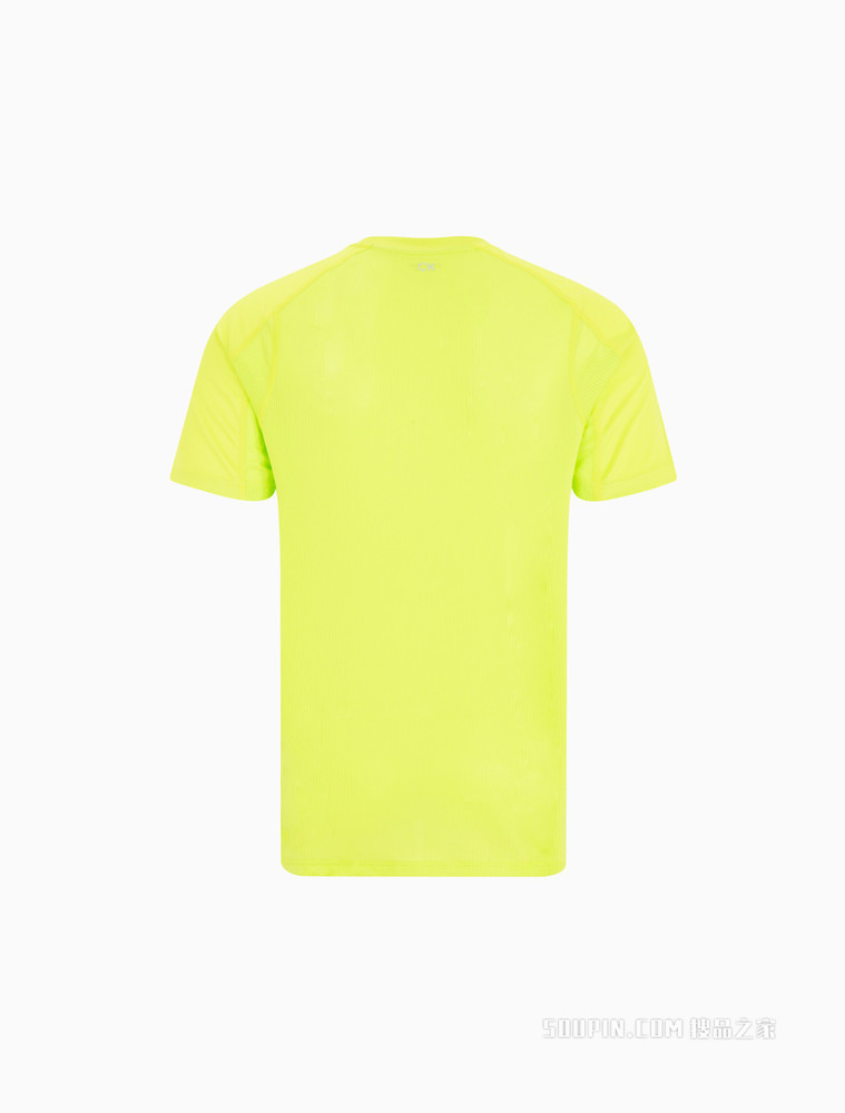Calvin Klein 22春夏新品男士圆领插肩袖网眼拼接反光LOGO短袖T恤4MS2K109