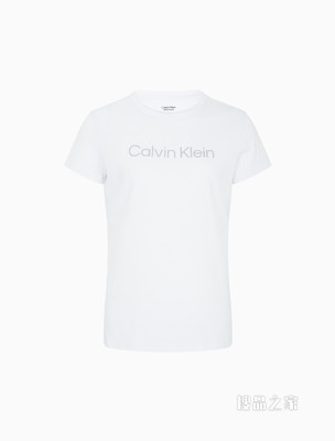 Calvin Klein 22春夏新款女士休闲圆领透气简约印花LOGO短袖T恤4WS2K142