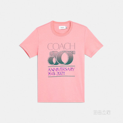 COACH 80周年纪念T恤 粉红色