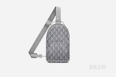 迷你 Rider 双肩背包 迪奥灰帆布 CD Diamond 图案