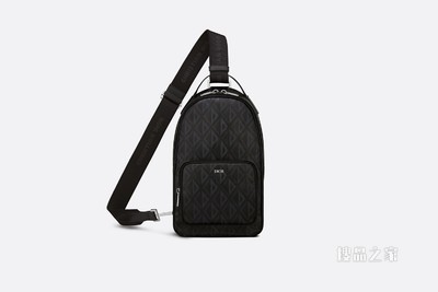 迷你 Rider 双肩背包 黑色帆布 CD Diamond 图案