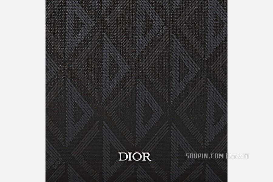 Dior Lingot 公文包 黑色帆布和光滑牛皮革 CD Diamond 图案