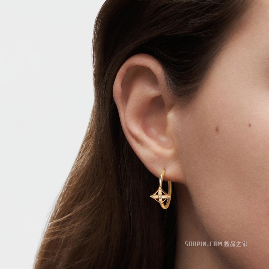 IDYLLE BLOSSOM SMALL HOOP 18K 金钻石耳环