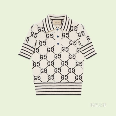 GG棉质Polo衫 象牙白色