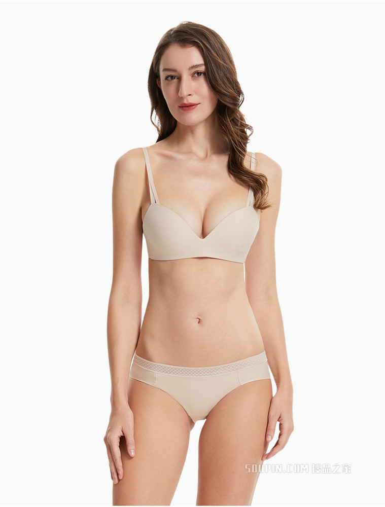 Calvin Klein 女士时尚拼接蕾丝腰边性感三角舒适透气贴身内裤QF6308AD