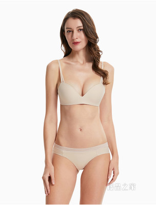 Calvin Klein 女士时尚拼接蕾丝腰边性感三角舒适透气贴身内裤QF6308AD