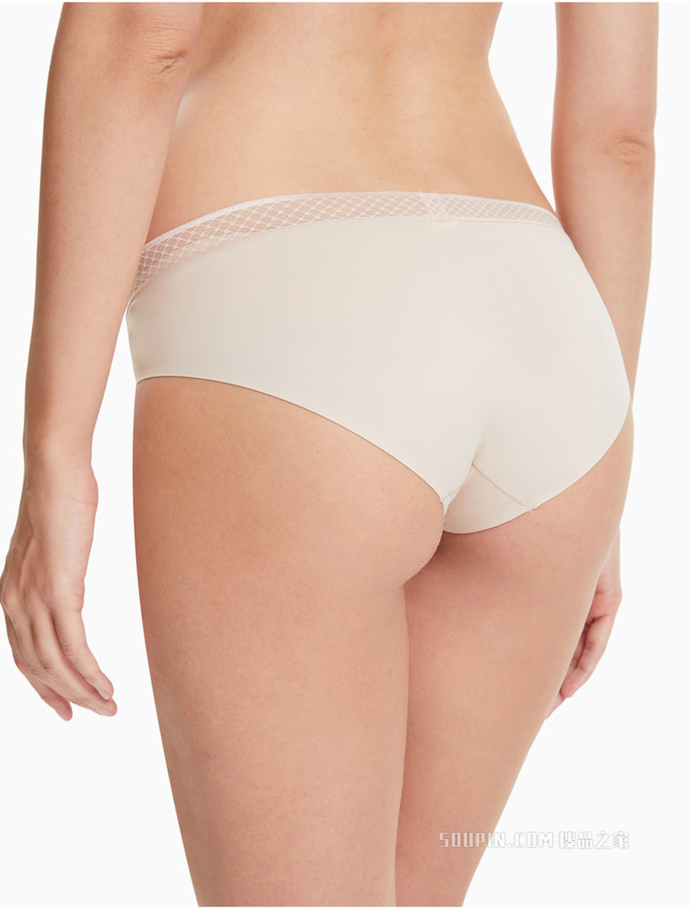 Calvin Klein 女士时尚拼接蕾丝腰边性感三角舒适透气贴身内裤QF6308AD