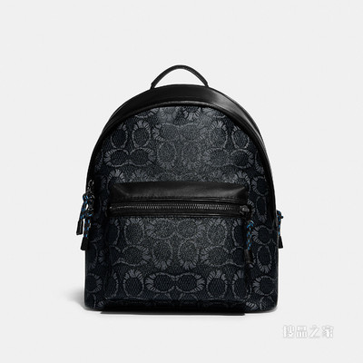 COACH X MICHAEL B. JORDAN干化 经典标志帆布 CHARTER 双肩包 炭黑色