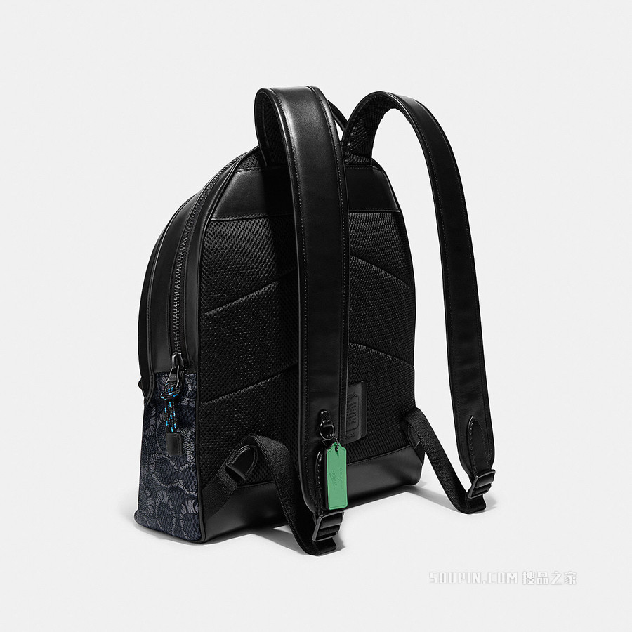 COACH X MICHAEL B. JORDAN干化 经典标志帆布 CHARTER 双肩包 炭黑色
