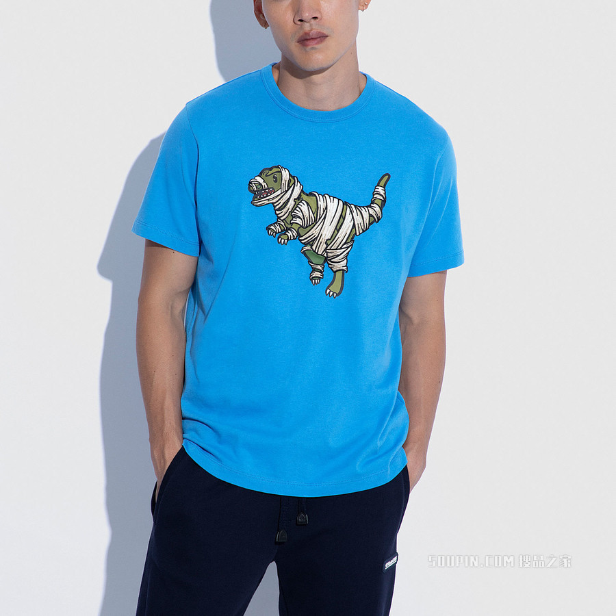 COACH X MICHAEL B. JORDAN 棉T恤 蓝色