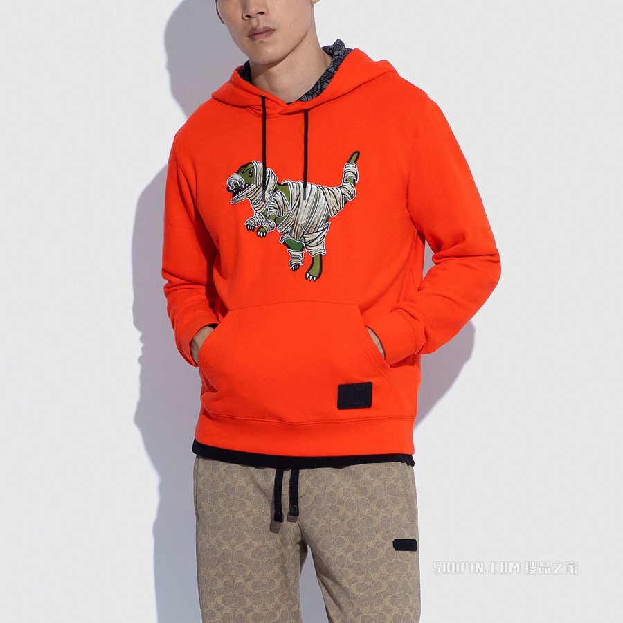 COACH X MICHAEL B. JORDAN 棉风帽，点缀干化 REXY 挂件 红色