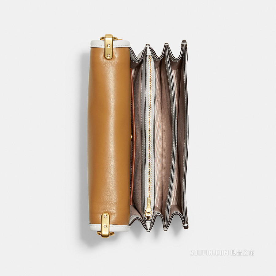 HERO单肩包 黄铜色硬件/粉白色