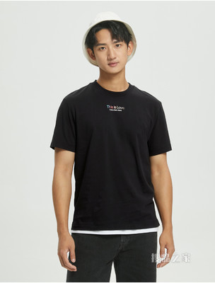 【彩虹系列】Calvin Klein 22春夏新品男士纯棉绚丽彩纹印花短袖T恤J321589