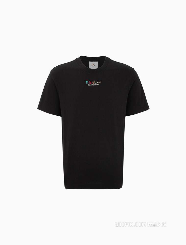 【彩虹系列】Calvin Klein 22春夏新品男士纯棉绚丽彩纹印花短袖T恤J321589