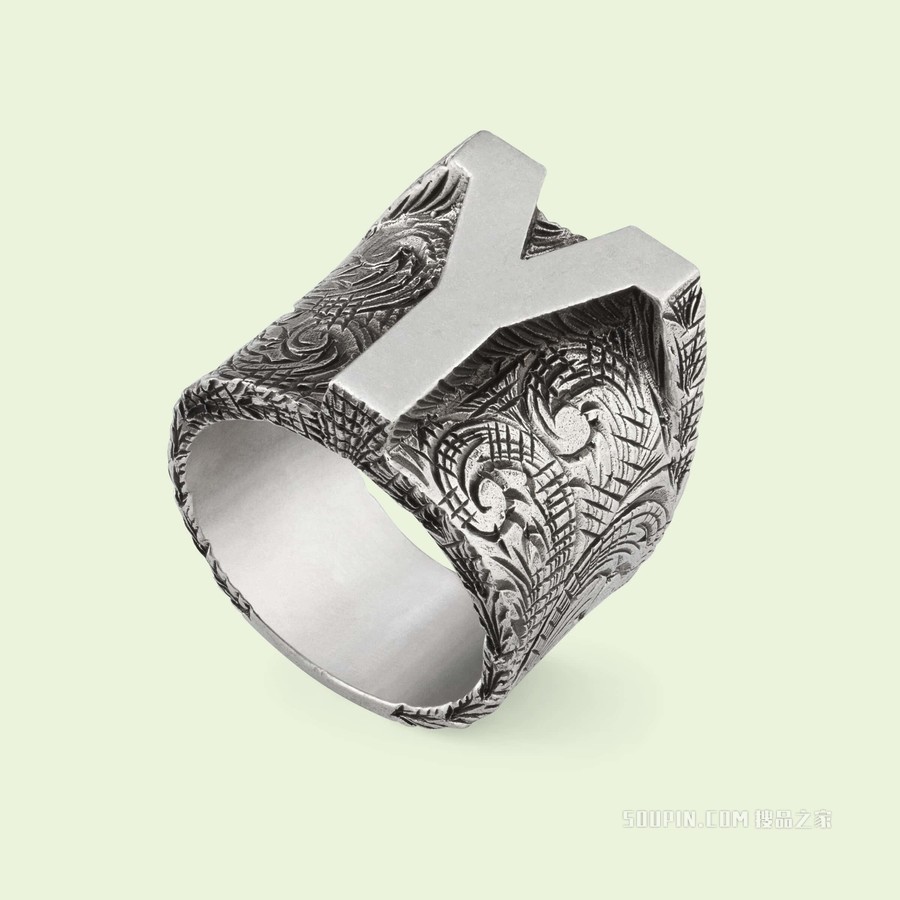 字母“Y”造型纯银戒指 纯银