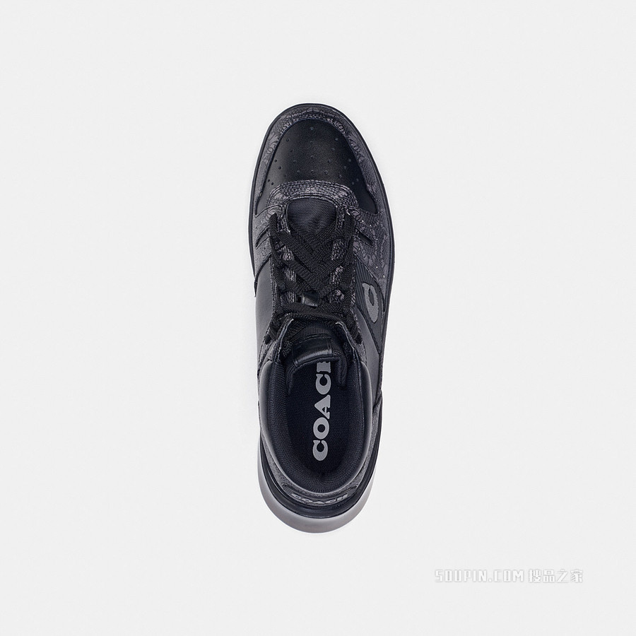 COACH X MICHAEL B. JORDAN 干化经典标志帆布CITYSOLE 高帮运动鞋 黑色/ 碳灰色