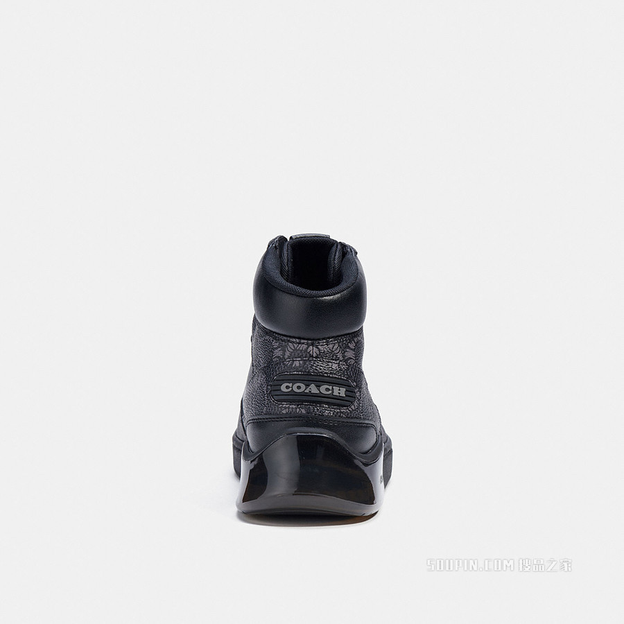 COACH X MICHAEL B. JORDAN 干化经典标志帆布CITYSOLE 高帮运动鞋 黑色/ 碳灰色