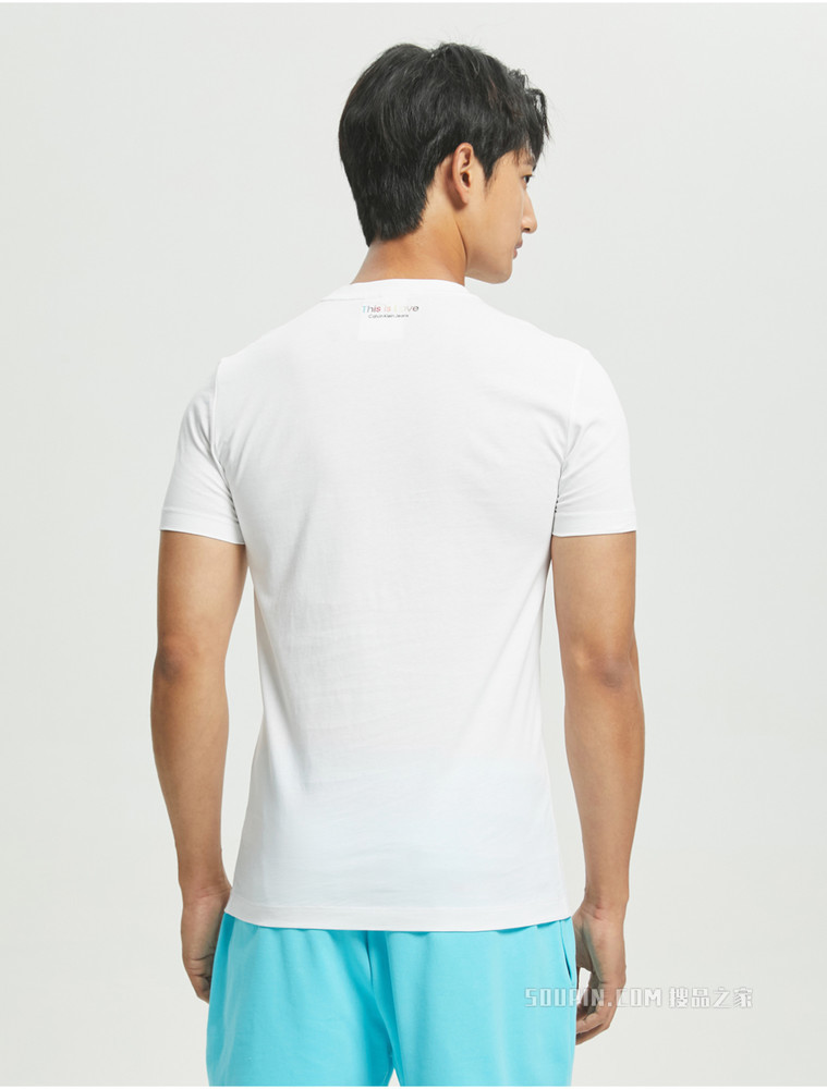 【彩虹系列】Calvin Klein 22春夏新品男士圆领纯棉字母印花短袖T恤J321488