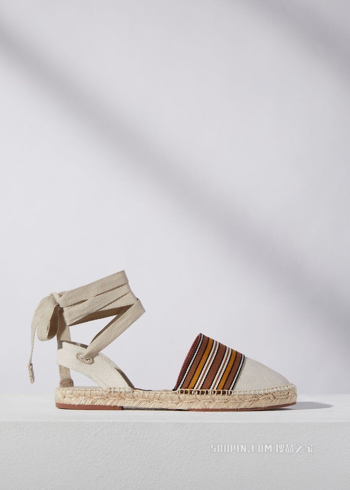 Suitcase Stripes Espadrillas 凉鞋 棉 , 亚麻