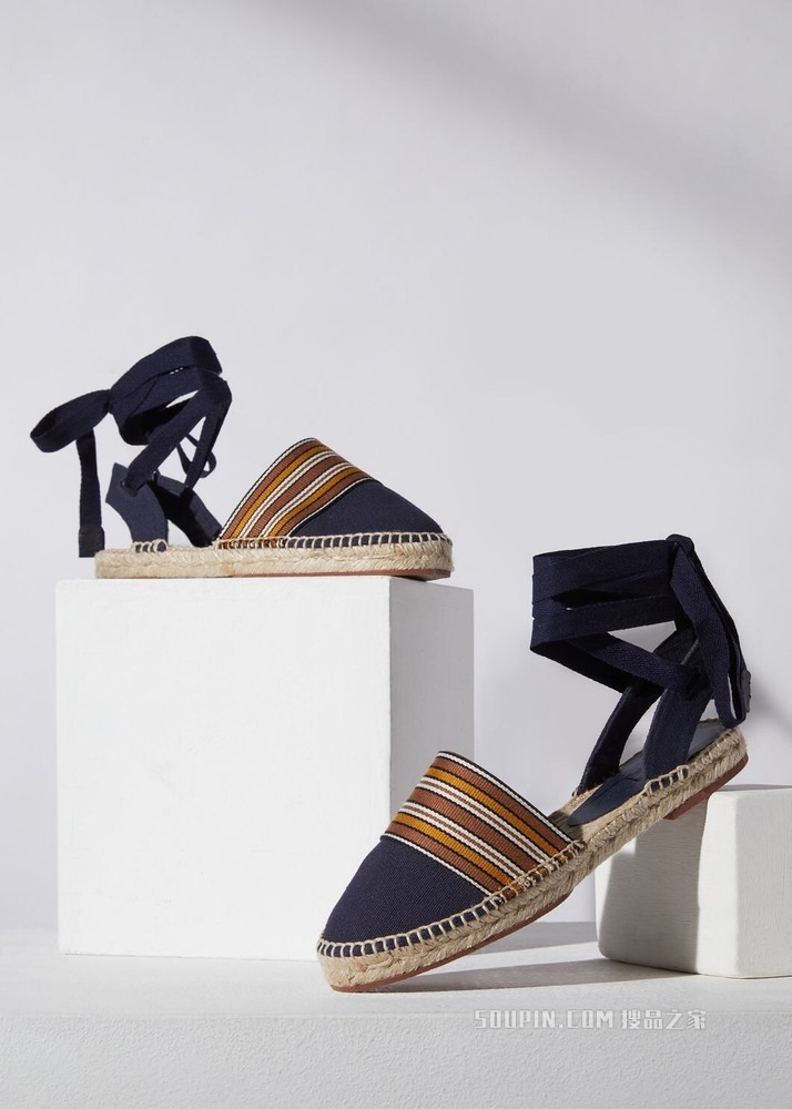 Suitcase Stripes Espadrillas 凉鞋 棉 , 亚麻