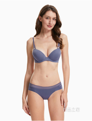 Calvin Klein 女士时尚拼接蕾丝腰边性感三角舒适透气贴身内裤QF6308AD