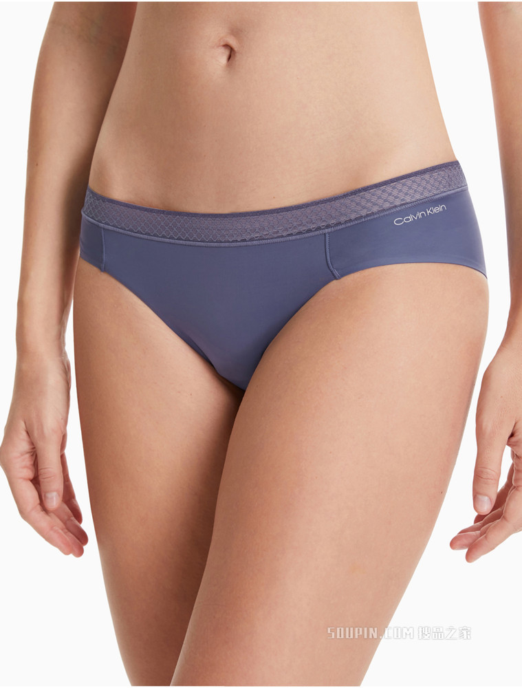 Calvin Klein 女士时尚拼接蕾丝腰边性感三角舒适透气贴身内裤QF6308AD