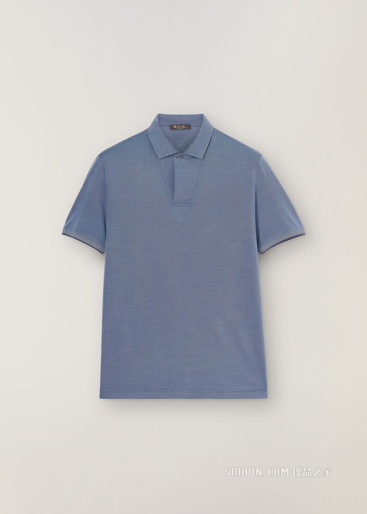 Open Mm Pique Polo 衫 棉 , 桑蚕丝